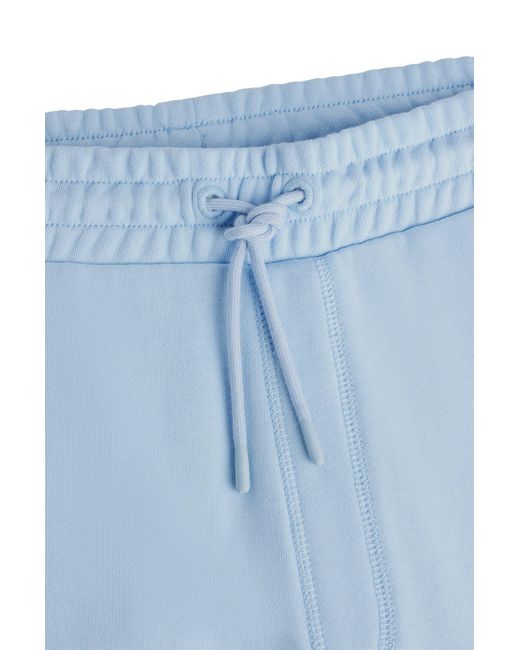 Boss Blue Cotton-terry Regular-fit Shorts With Logo Badge for men