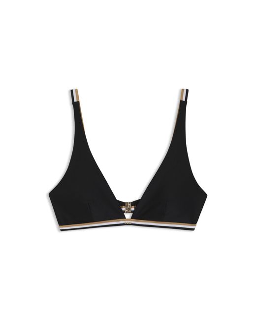 Boss Black Triangle Bra With Signature-Stripe Elastic