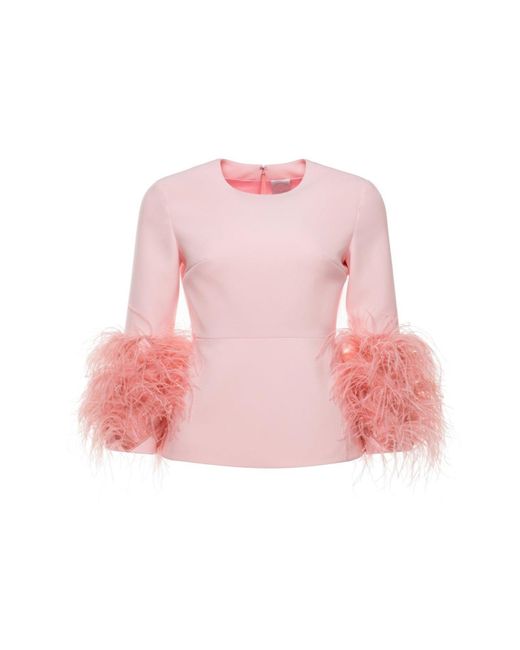 Huishan Zhang Synthetic Lola Top Pink Crepe | Lyst