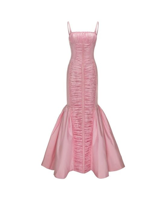 Huishan Zhang Zohra Gown Pink Quartz Silk Taffeta | Lyst