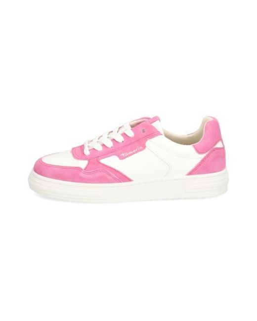 Tamaris Pink Lederkombination Sneaker