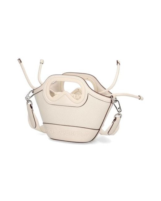 Karl Lagerfeld White K/Aviator Tulip Mini Tote