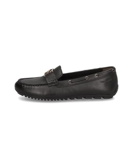 Tamaris Black Glattleder Slipper