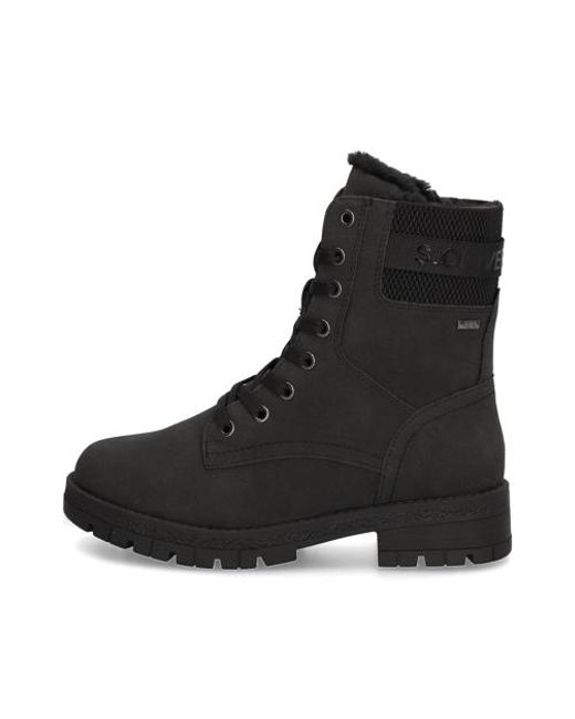 S.oliver Black Lederimitat Schnürboot