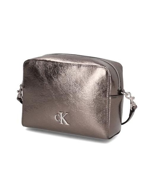 Calvin Klein Gray Minimal Monogram Camera Bag Tum