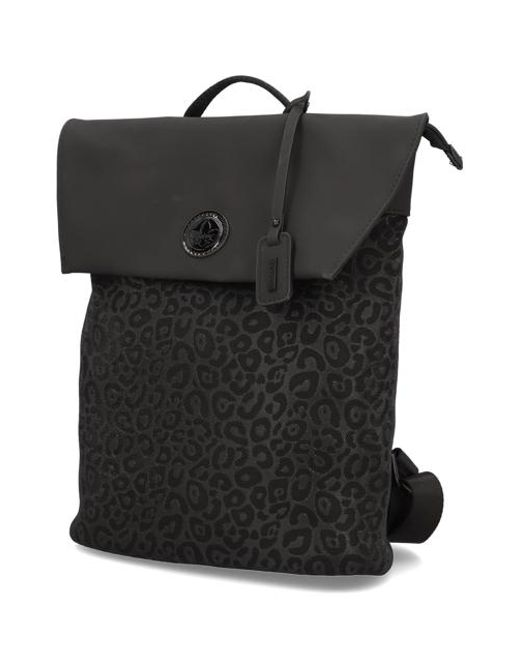 Rieker Black Lederimitat Rucksack