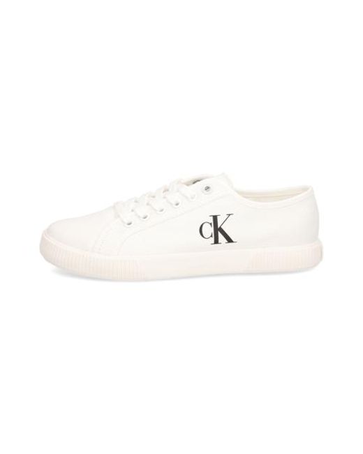 Calvin Klein White Ess Vulc Low Cv Mg Wn