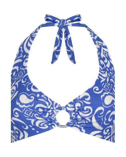 Hunkemöller Blue Cancun Halter Crop Top