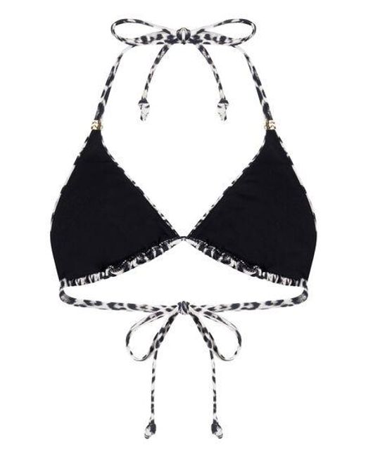 Hunkemöller Black Triangle Bikini Top Leopard