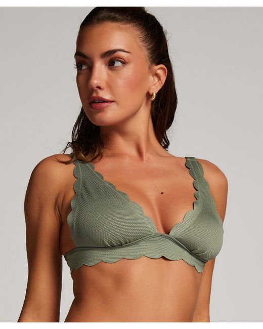 Hunkemöller Green Scallop Triangle Bikini Top