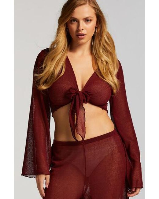 Hunkemöller Red Open Knit Beach Top