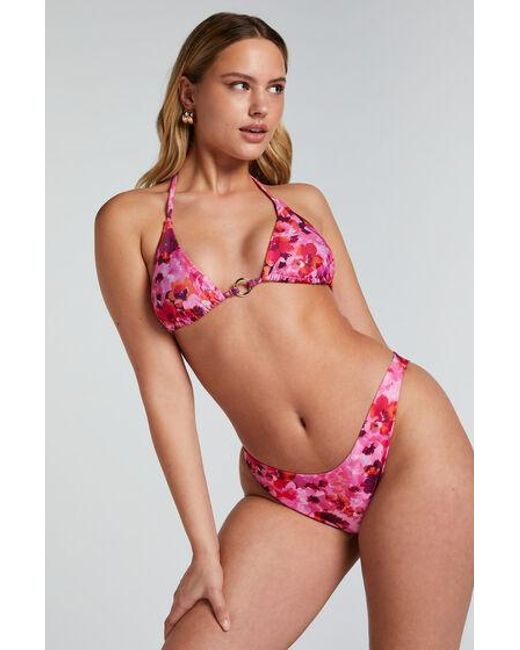 Hunkemöller Red Floral Triangle Bikini Top