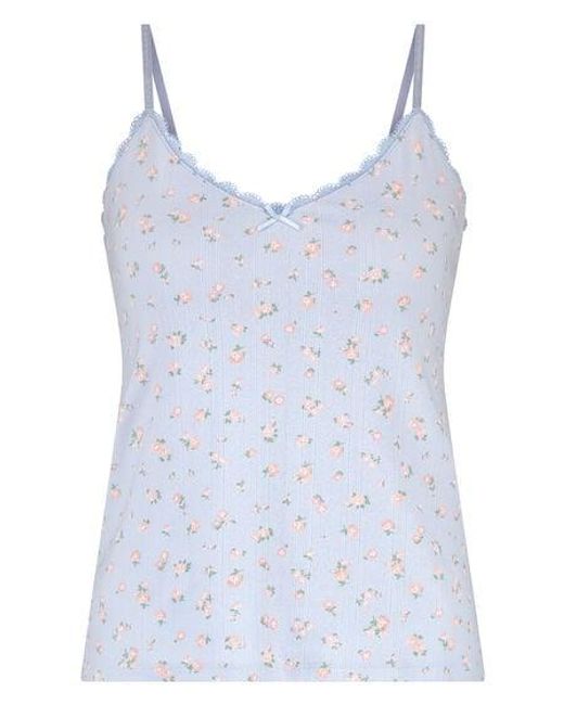 Hunkemöller White Cami Lace Top Pointelle