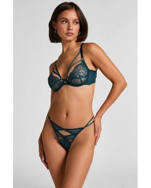 Hunkemöller Blue Amel Highleg Thong