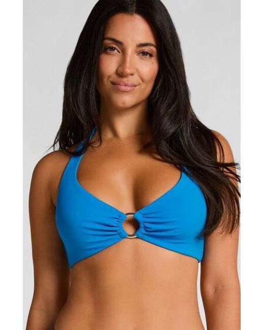 Hunkemöller Blue Porto Halter Bikini Top