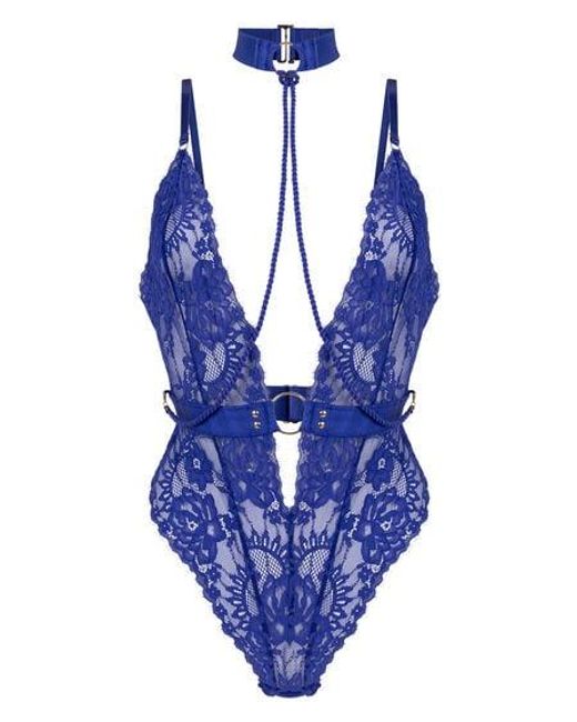 Hunkemöller Blue Private Brandy Body Open Crotch