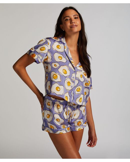 Hunkemoller Pyjama Shorts Satin in Lila Lyst DE