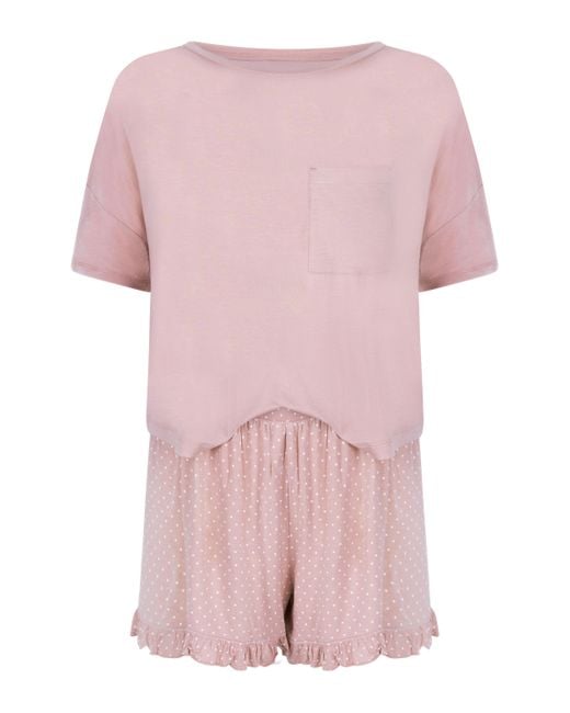 Conjunto de pijama en punto Hunkemöller de color Pink