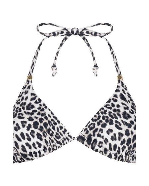 Hunkemöller Black Triangle Bikini Top Leopard