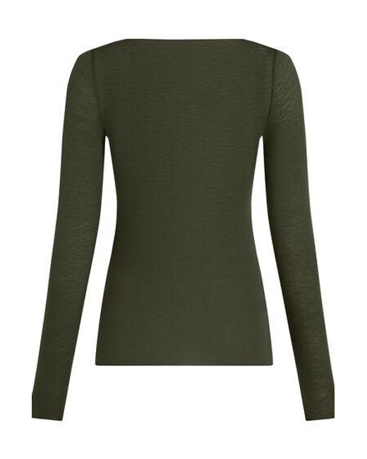 Hunkemöller Green Super Soft Boatneck Shirt With Cashmere