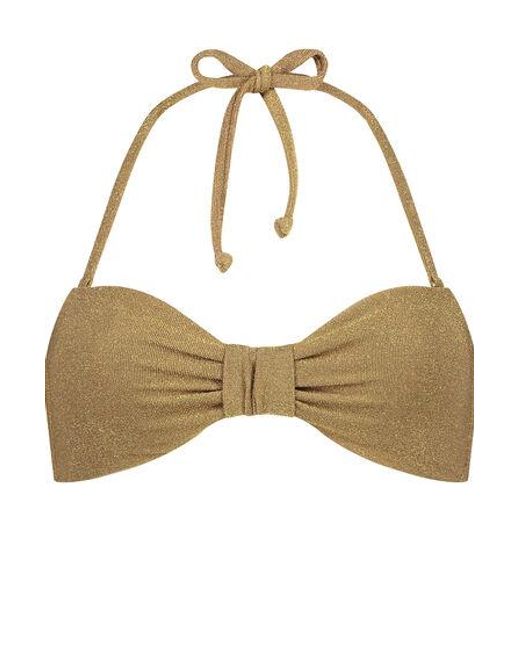 Hunkemöller Brown Goldie Shimmer Bandeau Bikini Top