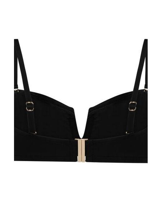 Hunkemöller Black Neoprene Bandeau Bikini Top