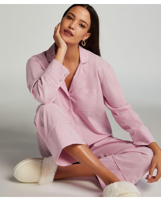 Hunkemöller Pyjama Broek Stripy in het Pink