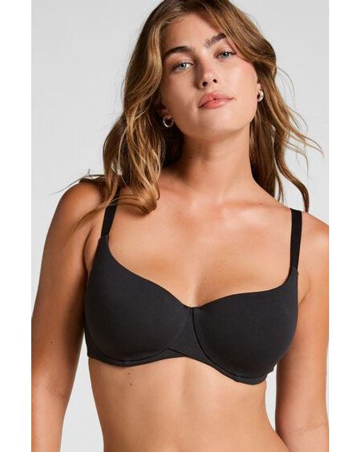 Hunkemöller Black Cotton Padded Underwired Bra