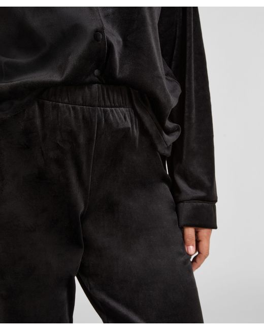 Hunkemöller Black Pyjamahose aus Velours