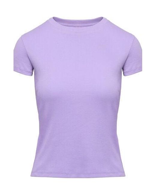 Hunkemöller Purple Ribbed Crew Neck Short-Sleeved Pyjama Top