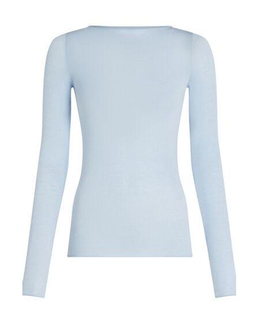 Hunkemöller Blue Super Soft Boatneck Shirt With Cashmere