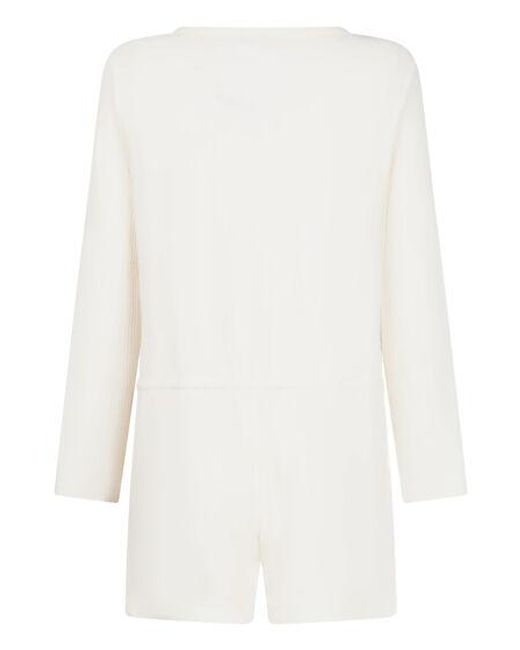 Hunkemöller White Onesie Short Jersey Rib