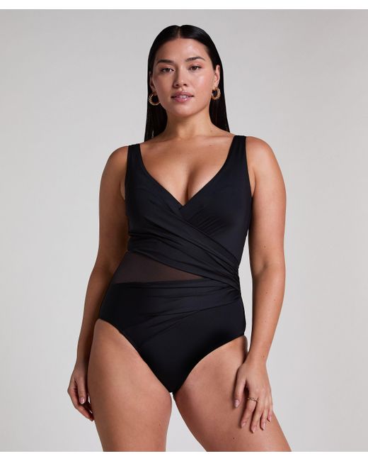 Hunkemöller Black Badeanzug Shaping Shell Mesh