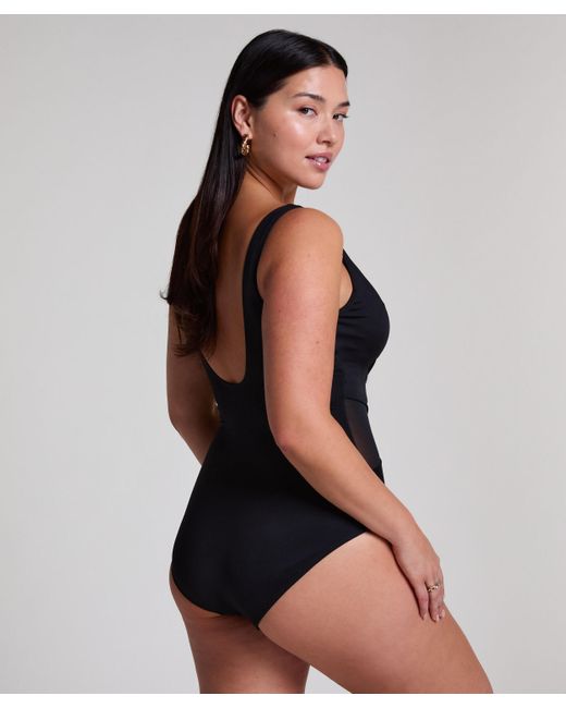 Hunkemöller Black Badeanzug Shaping Shell Mesh