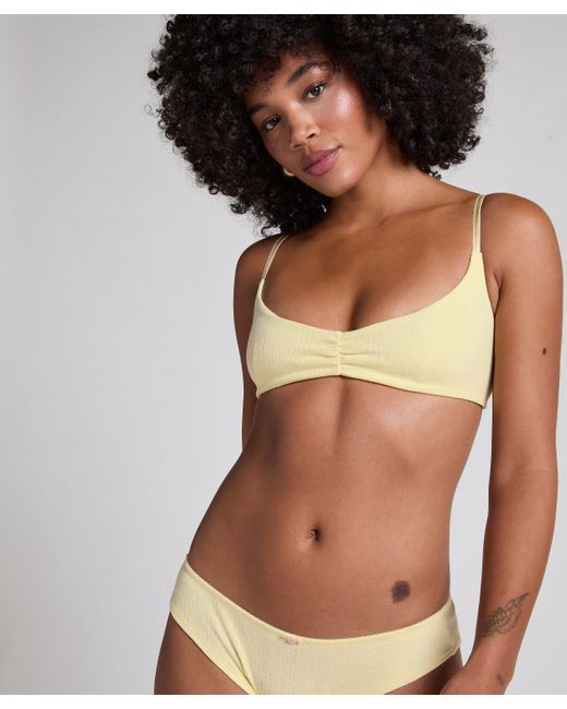 Bralette en pointelle Hunkemöller de color Yellow
