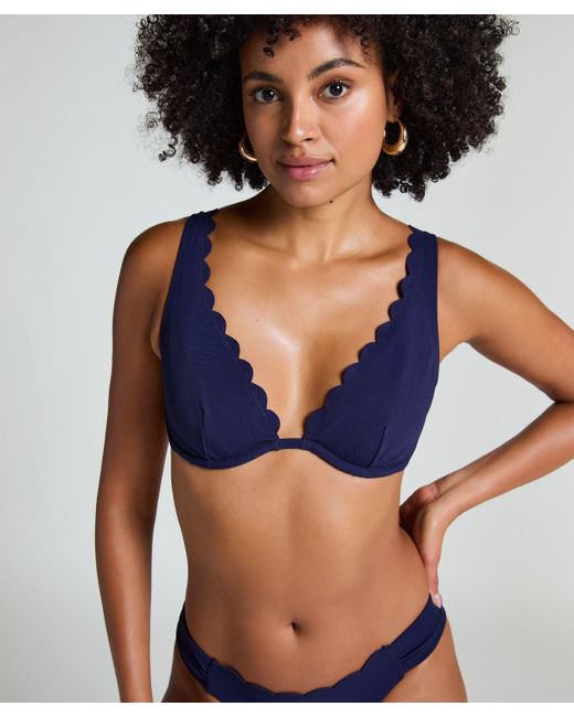 Top de bikini de aros no preformado Scallop Hunkemöller de color Blue