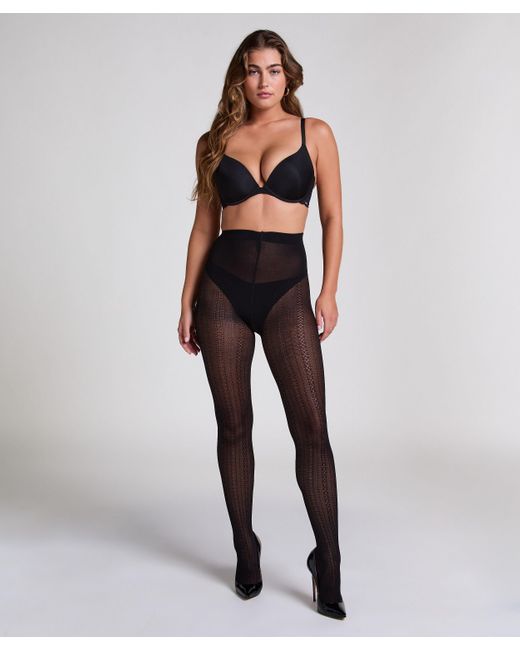 Hunkemöller Black Tights Graphic Stripe