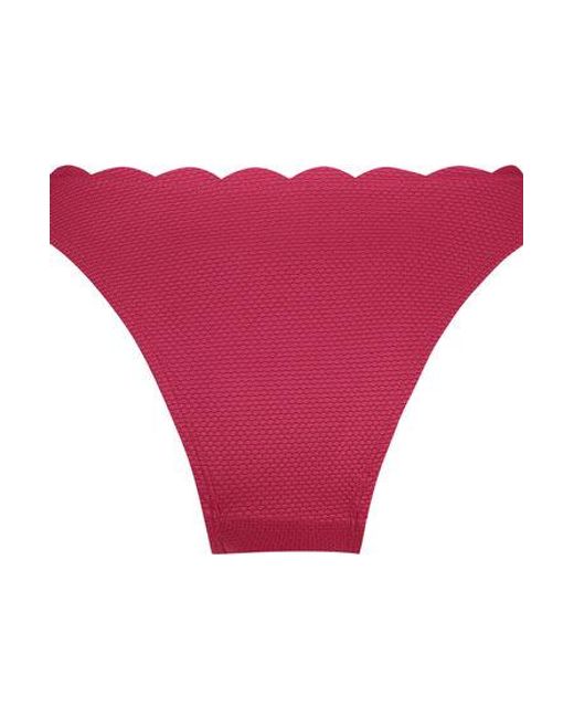 Hunkemöller Red Scallop High-Leg Bikini Bottoms