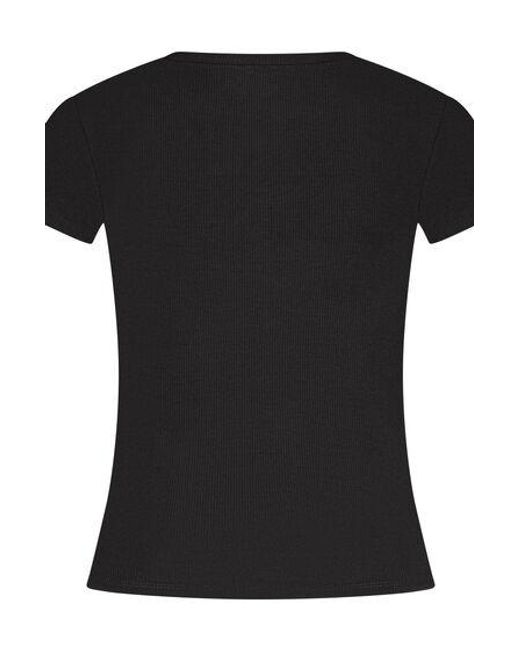 Hunkemöller Black Pyjama Top Rib Essential