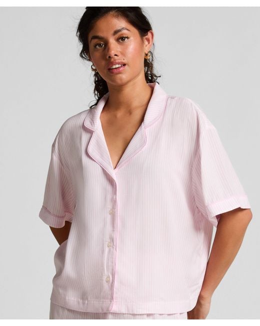 Chaqueta de pijama de manga corta Hunkemöller de color Pink
