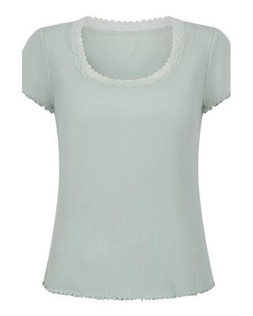 Hunkemöller Green Pyjama Top Jersey Rib