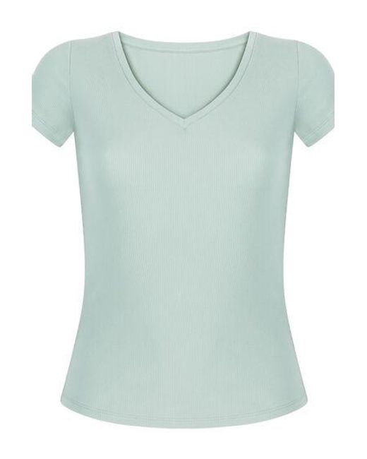 Hunkemöller Green Ribbed Jersey Short-Sleeved Pyjama Top