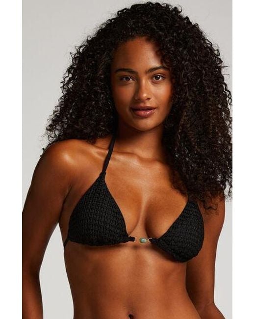 Hunkemöller Triangel Bikinitop Maui in het Black