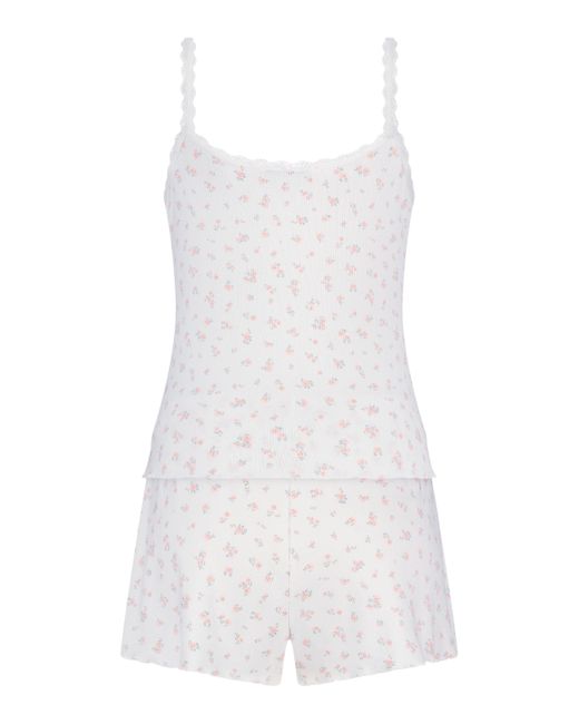 Hunkemöller Pyjamaset Rib in het White