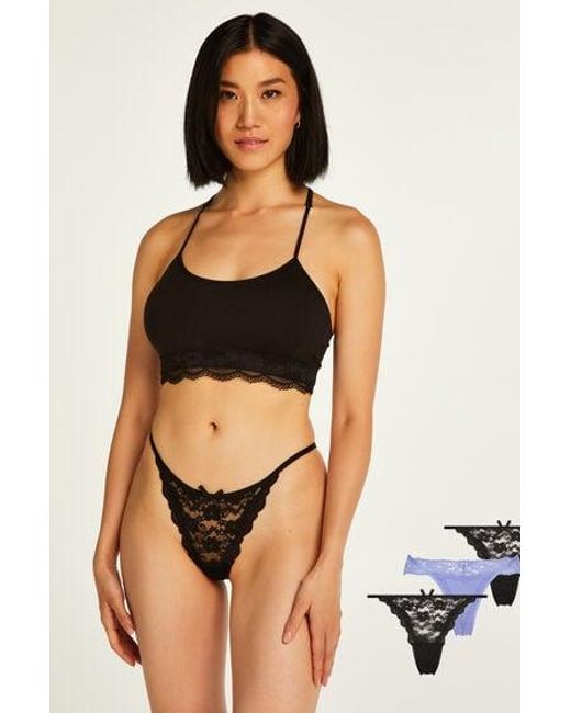 Hunkemöller 3-Pack Mini-Strings in het Black