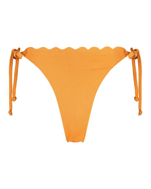 Hunkemöller Orange Scallop Lurex Cheeky Tanga Bikini Bottoms