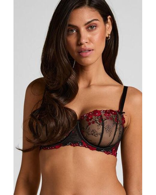 Hunkemöller Brown Peonie Non-Padded Underwired Bra