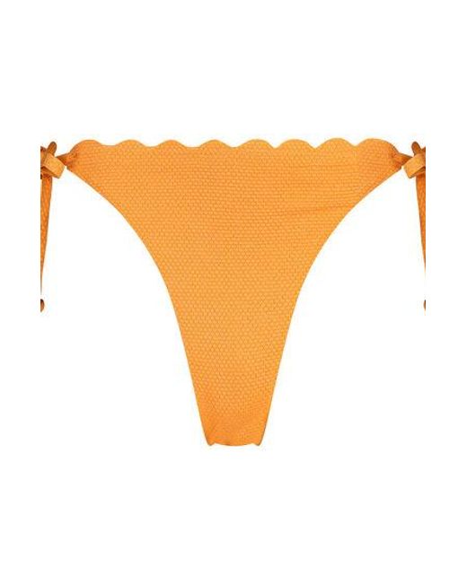 Hunkemöller Orange Scallop Lurex Cheeky Tanga Bikini Bottoms