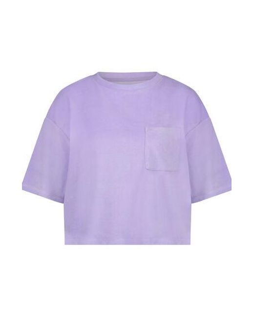 Hunkemöller Purple Short-Sleeve Velours Top