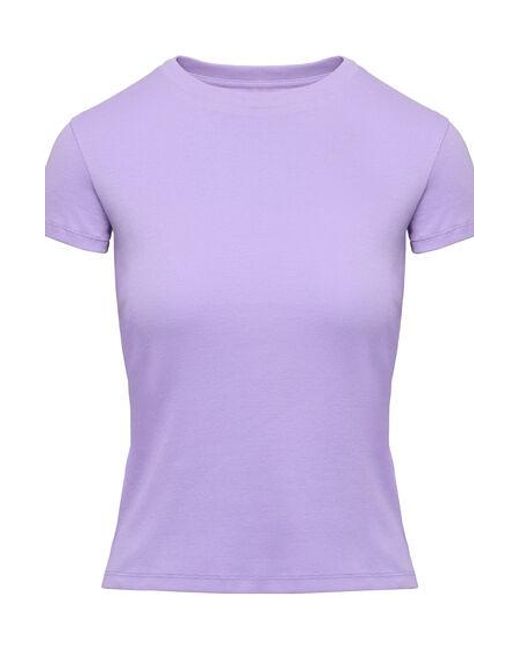 Hunkemöller Purple Ribbed Crew Neck Short-Sleeved Pyjama Top